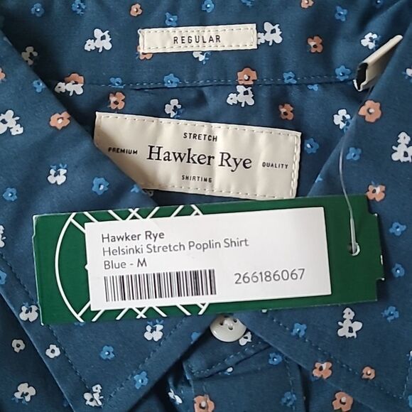 Hawker Rye‎ Helsinki Stretch Poplin Blue Shirt Stitch Fix Size M Stitch Fix NWT - Picture 3 of 4